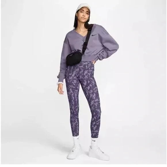 EUC Nike Dri Fit 7/8 purple high waisted leggings - Picture 3 of 12